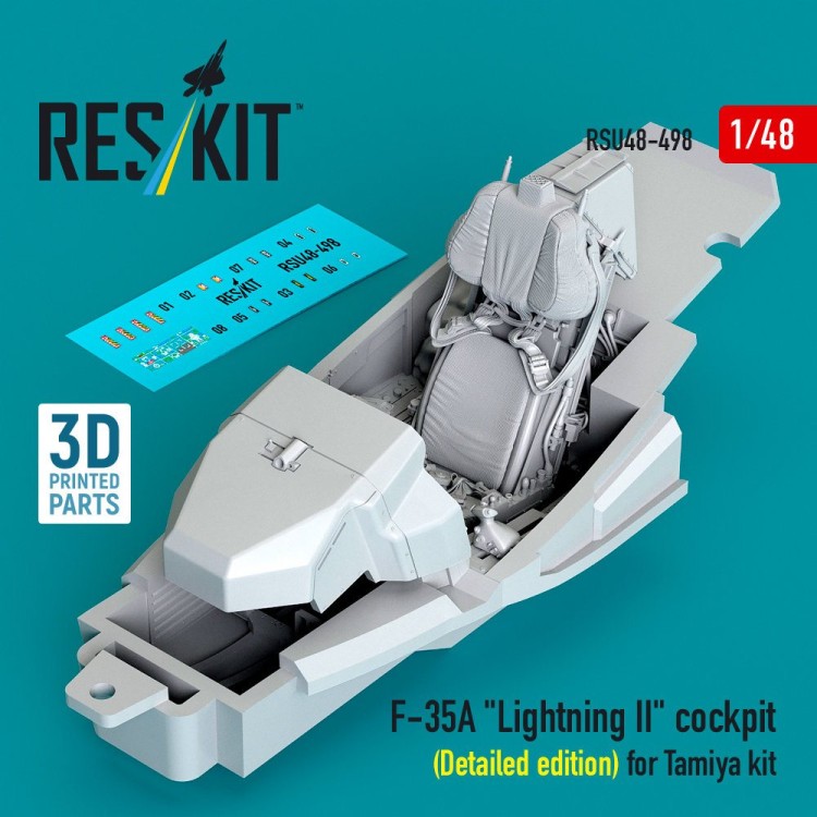 Reskit U48498 F-35A Lightning II cockpit (Detailed ed.) (TA 1/48