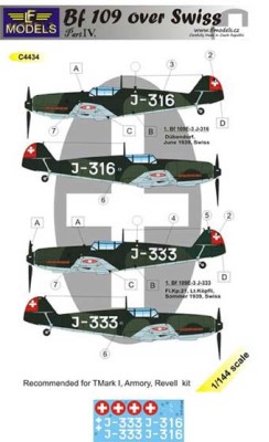 Lf Model C4434 Decals Bf 109 over Swiss part 4 1/144