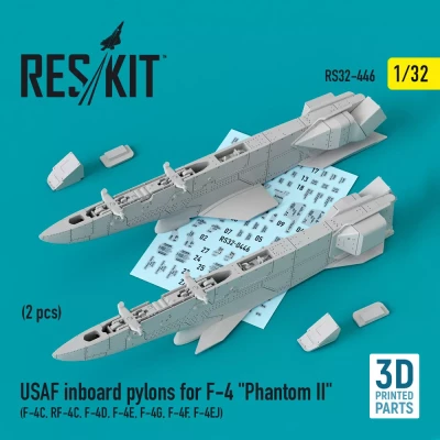 Reskit 32446 USAF Inboard pylons for F-4 'Phantom II' (2x) 1/32