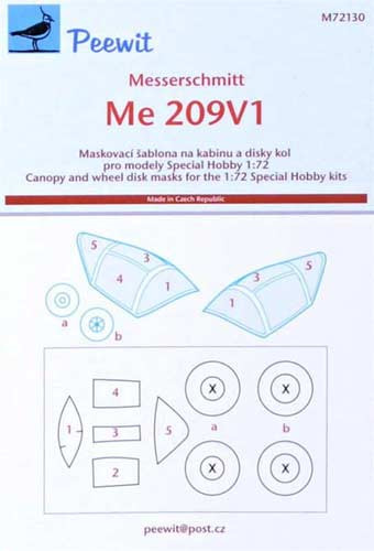 Peewit PW-M72130 1/72 Canopy mask Me 209V1 (SP.HOBBY)