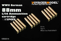 Voyager Model VBS0314 WWII German 88mm L/56 Ammunition cartridge(12PCES)(For All) 1/35