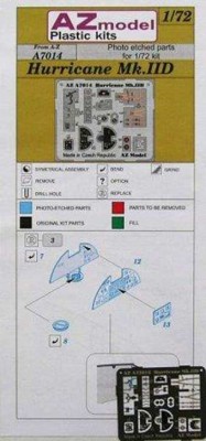 AZ Model A7014 Hurricane Mk.IID colour photoetched parts 1/72
