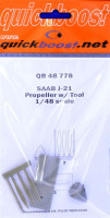 QuickBoost QB48778 SAAB J-21 propeller w/tool (PIL.REPL.) 1/48
