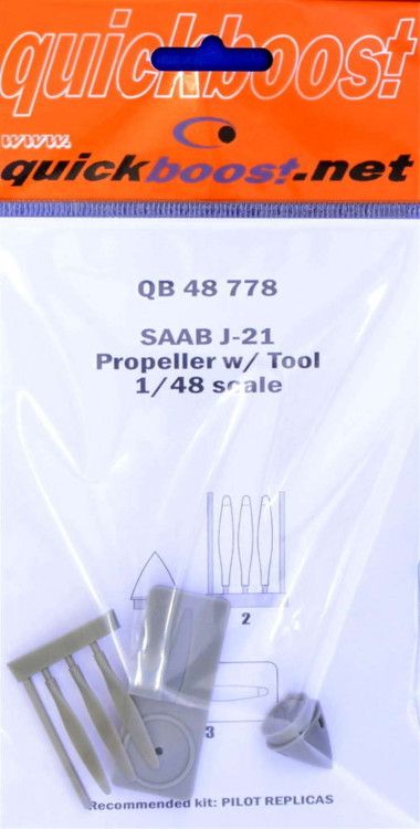 QuickBoost QB48778 SAAB J-21 propeller w/tool (PIL.REPL.) 1/48