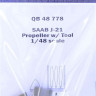 QuickBoost QB48778 SAAB J-21 propeller w/tool (PIL.REPL.) 1/48