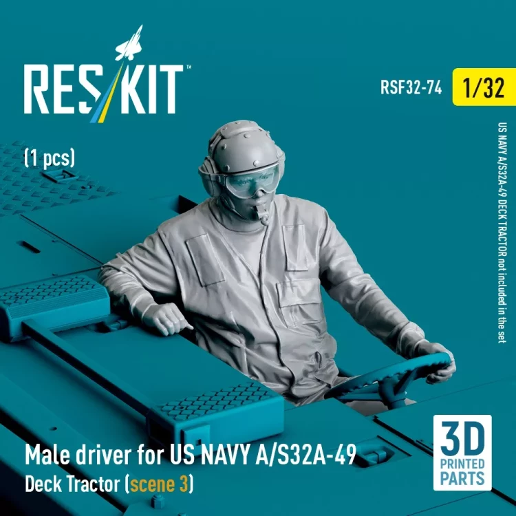 Reskit F32074 Male driver US NAVY A/S32A-49 Deck Tractor 3 1/32