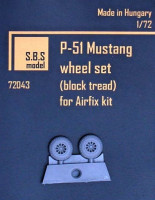 SBS model 72043 P-51 Mustang wheel set - block tread (AIRF) 1/72