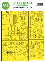Art Scale 200-M32080 Heinkel He 111P-1 wheels and canopy frame paint mask (inside and outside) 1/32