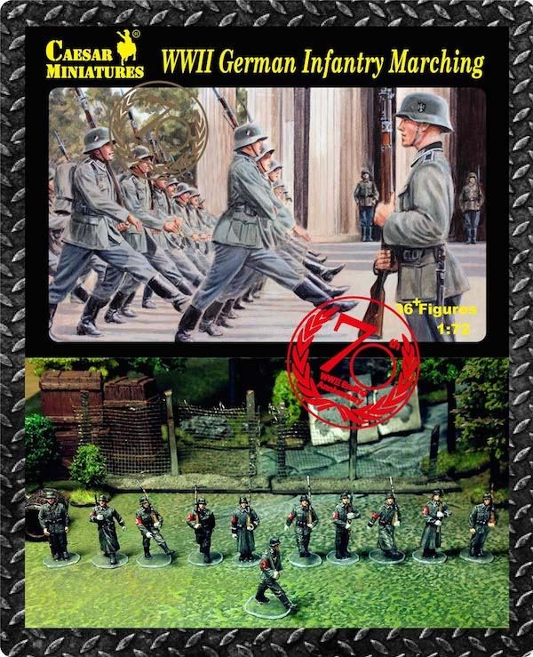 Caesar Miniatures H081 German Infantry Marching (WWII) x 36 figures 1/72