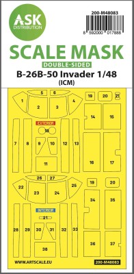 Art Scale 200-M48083 Douglas B-26B-50 Invader canopy frame paint masks (inside and outside) 1/48