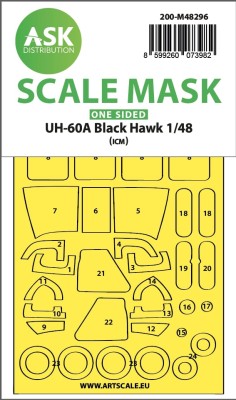 Art Scale 200-M48296 Sikorsky UH-60A Black Hawk canopy frame paint mask (outside only) 1/48