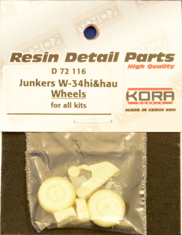 Kora Model D72116 Wheels for Junkers W-34 hi&hau (all kits) 1/72