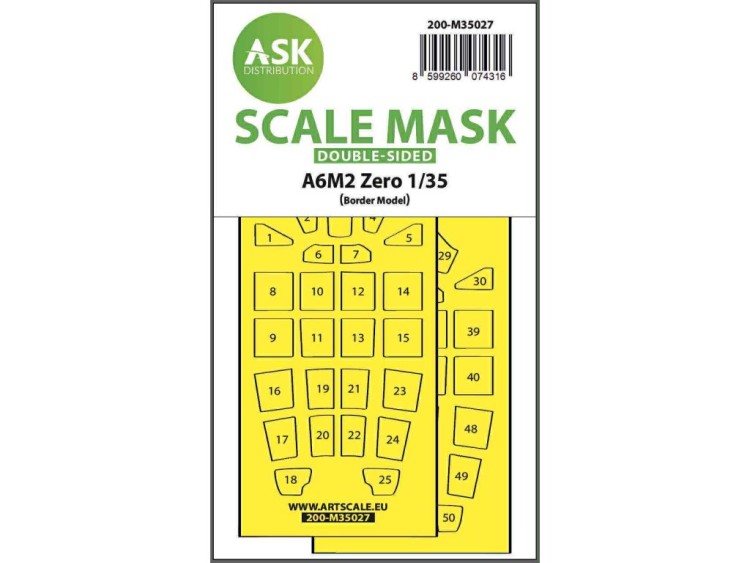 Art Scale 200-M35027 Mitsubishi A6M2 Zero double-sided painting mask 1/35