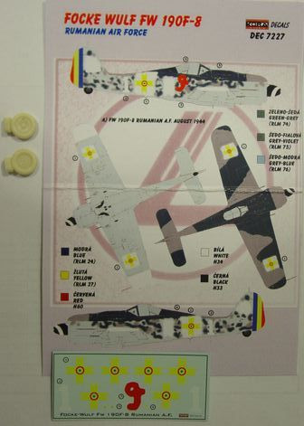Kora Model DEC7227 Focke Wulf Fw 190F-8 (Romanian AF) декали декали 1/72
