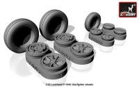 Armory ARAW32301 Lockheed F-104G Starfighter wheels, with optional nose wheels, weighted 1/32