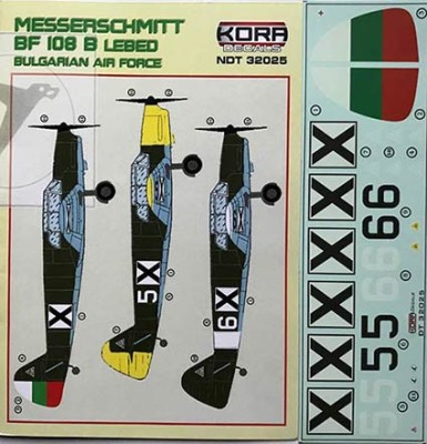 Kora Model NDT32025 Bf 108B Lebed Bulgarian Air Force декали 1/32