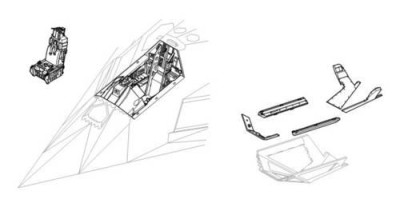 CMK 4139 F-117A - interior set for TAM 1/48