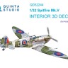 Quinta Studio QD32244 Spitfire Mk.V (Kotare) 3D Декаль интерьера кабины 1/32