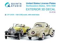 Quinta studio QP+24008 Автомобильные номера США, северо-восточные штаты, 1910-1940 1/24