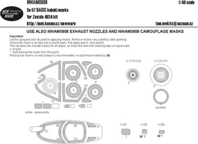 New Ware NWA-M0806 1/48 Mask Su-57 BASIC (ZVE 4824)