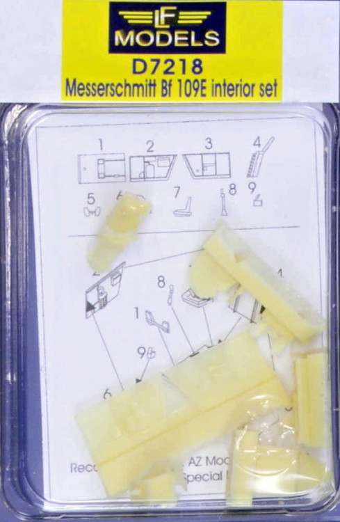 Lf Model D7218 Bf 109E Interior set (AZ,HAS,ICM,SP.HOB.,TAM) 1/72