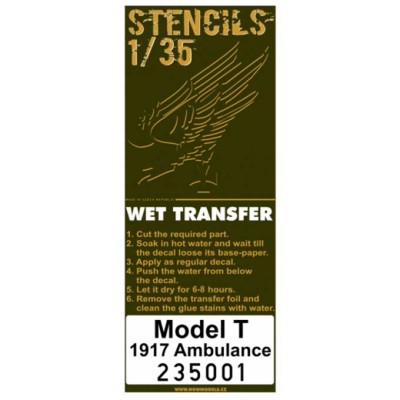 HGW 235001 STENCILS Model T 1917 Ambulance (ICM 35661) 1/35