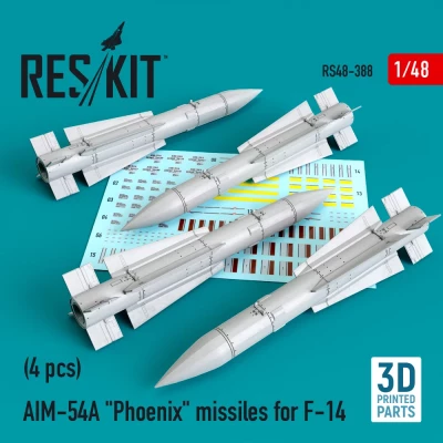 Reskit RS48-388 AIM-54A 'Phoenix' missiles for F-14 (4pcs.) 1/48