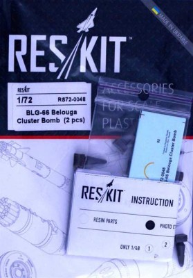 ResKit RS72-0048 BLG-66 Belouga Cluster Bomb (2 pcs.) 1/72