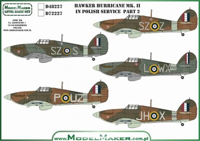 Model Maker Decals D48227 Hawker Hurricane Mk.II/IV in Polish service part 2 1/48