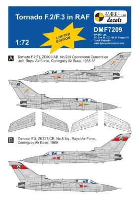 4+ Publications DMKF72009 Decals Tornado F.2/F.3 RAF (AIRF/HAS/ITA) 1/72