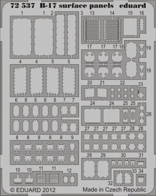 Eduard 72537 SET B-17 surface panels S.A. (REV) 1/72