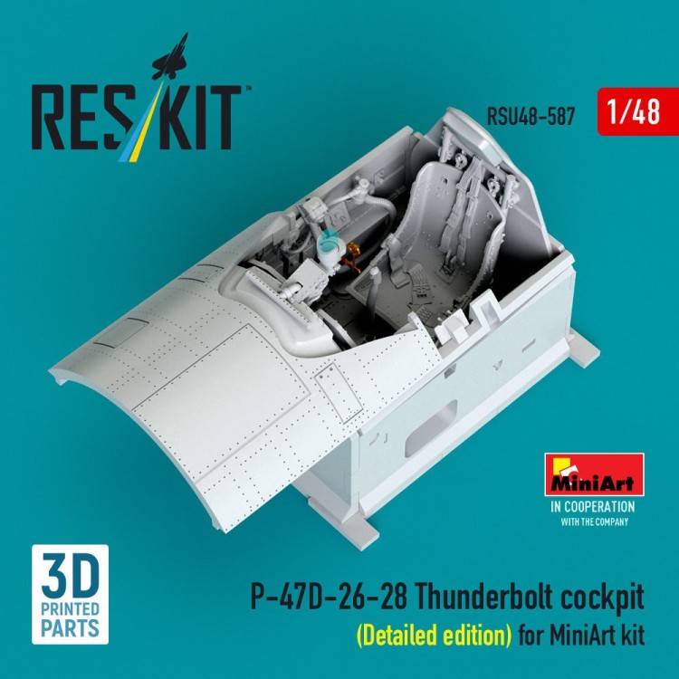 Reskit U48587 P-47D-26-28 Thunderb.cockpit Detailed (MINA) 1/48
