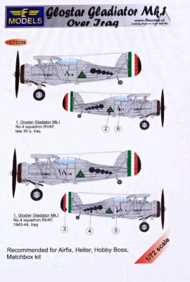 Lf Model C72259 Gloster Gladiator Mk.I over Iraq декали 1/72