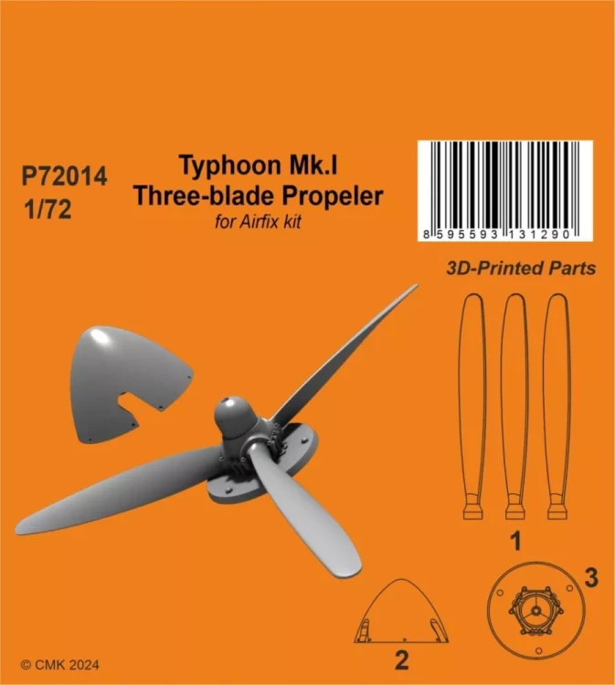 CMK P72014 Typhoon Mk.I Three-blade Propeller (AIRF) 1/72