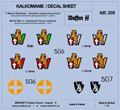 Weikert Decals 306 German Armoured Forces symbols - part 6 1/16