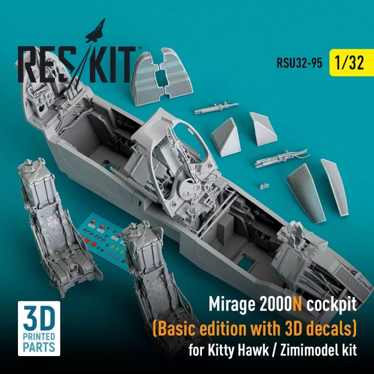 Reskit U32095 Mirage 2000N cockpit Basic edition w/ 3D dec. 1/32