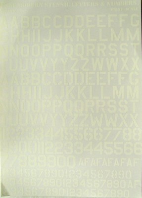 Print Scale 32-001 USAF modern stencil letters&amp;numbers (WHITE) 1/32