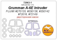 KV Models 72963-1 Grumman A-6E Intruder (FUJIMI #270135, #350136, #350142, #72016, #72149) - двусторонние маски + маски на диски и колеса FUJIMI US 1/72