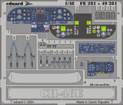 Eduard FE281 CH-46E interior ACA/MRC
