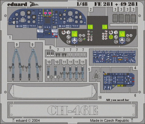 Eduard FE281 CH-46E interior ACA/MRC