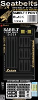 HGW 124523 Seatbelts Sabelt 6 point BLACK (laser) 1/24