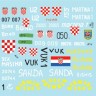 Star Decals 35-C1237 CRO-ARMY # 2. Domovinski Rat / Homeland War 1991-95.T-55A. 1992-93. [Soviet) 1/35