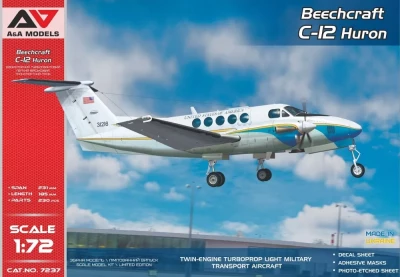 A&amp;A Models 72037 C-12A/C/U Huron Military Transport. (3x camo) 1/72