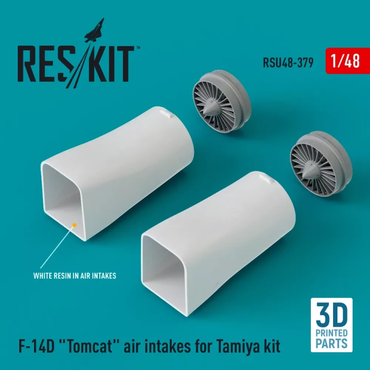 Reskit RSU48379 F-14D 'Tomcat' air intakes (TAM) 3D Print 1/48