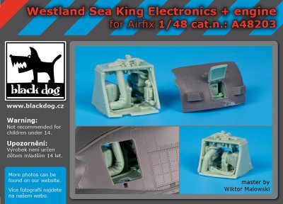 Black Dog A48203 Westland Sea King electronics ,engine	(designed to be used with Airfix kits) 1/48