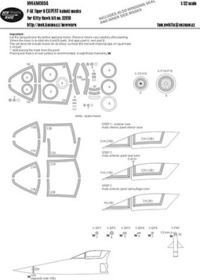 New Ware NWA-M0694 1/32 Mask F-5E Tiger II EXPERT (KITTYH 32018)