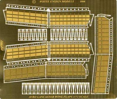 White Ensign Models PE 7229 AVRO LANCASTER WING FLAP DETAILS (For the Airfix, Revell &amp; Hasegawa kits) 1/72
