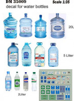 Dan Models 35009 этикетки на бутылки с водой 20 л, 5 л, 2 литра 1/35