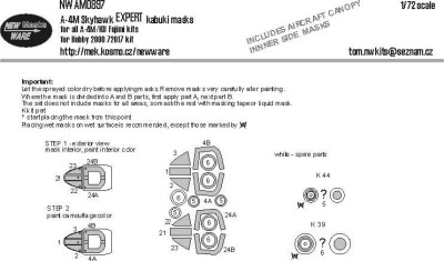 New Ware NWA-M0897 Mask A-4M Skyhawk EXPERT (H.2000/FUJI) 1/72