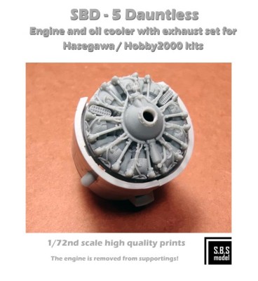 Sbs Model 72084 SBD-5 Dauntless Engine&amp;Exhaust set (HAS) 1/72